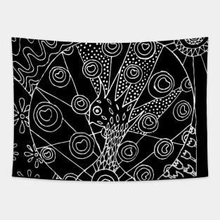 Black Peacock Tapestry