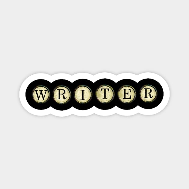 Writer - typewriter keys - a statement piece for writers Magnet by indie inked