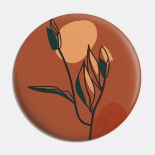 Boho Terracotta Tulip Flower Pin