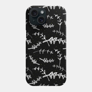 Botanical-Pattern, set, black, white 1, botanic, nature, botanical, floral, flowers, floral-pattern, leaves, plants, minimalist, garden, jungle, leaf, exotic, tropical, flower, boho, cacti, succulent, digital, graphic-design, pattern, Phone Case