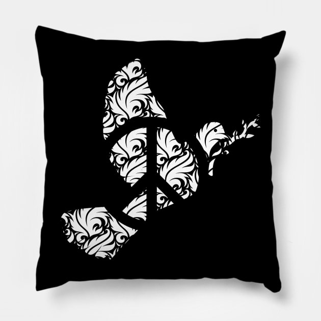 Stylized Dove of Peace Pillow by enigmaart