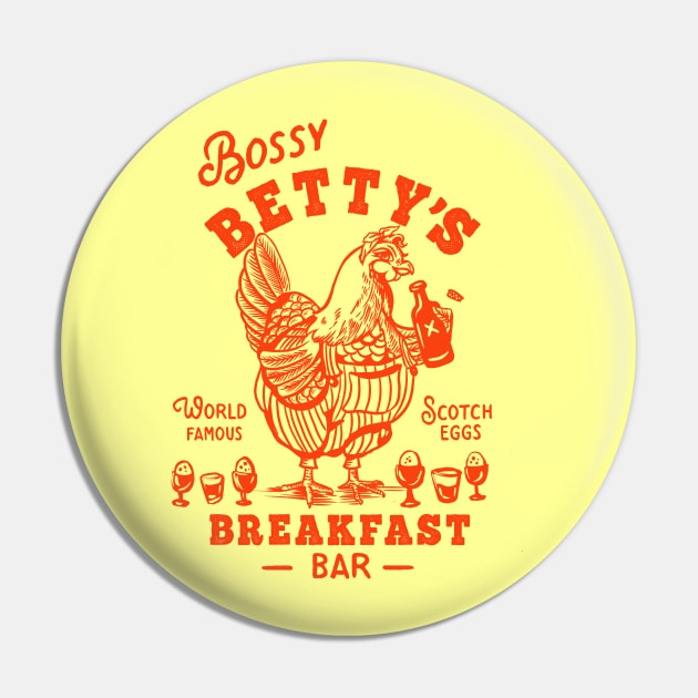 "Bossy Betty's Breakfast Bar" Cute Retro Diner Design Pin by The Whiskey Ginger