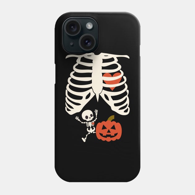 Skeleton Baby Pregnant Xray Rib Cage Halloween Costume Phone Case by DenverSlade