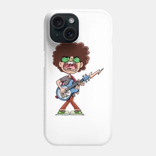 young rocker plays the guitar and sings at the top of his voice Phone Case