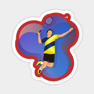 Badminton Player Magnet