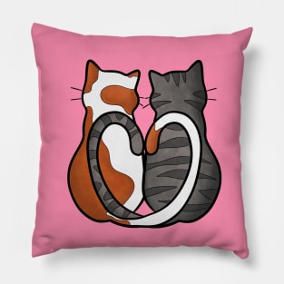 Two Cats in Love Pillow