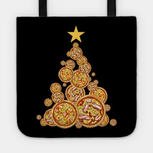 Pizza Christmas Tree, Funny Pizza Lover Christmas Dinner Tote