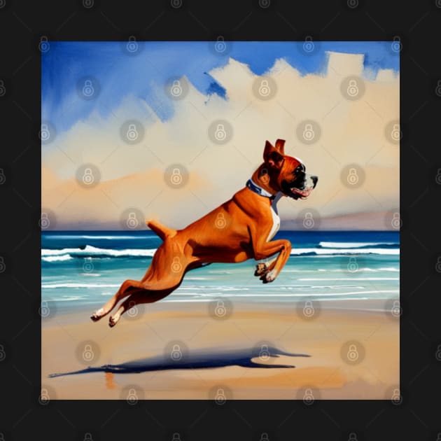 Boxer at the Beach by KayBeeTees