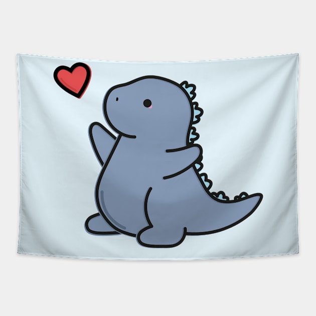 Cute Laser Lizard Tapestry by happyfruitsart