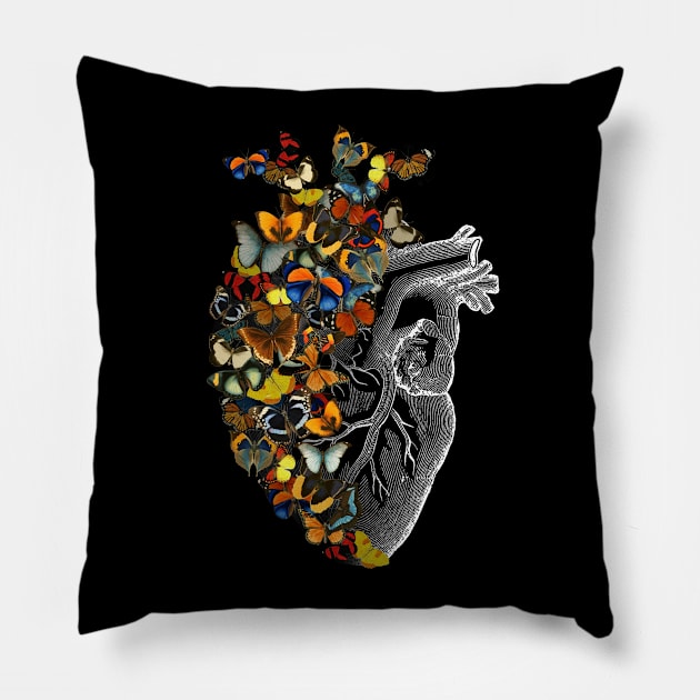 Butterfly Vintage Heart Spring by Tobe Fonseca Pillow by Tobe_Fonseca