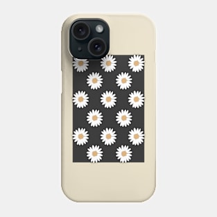 black slate camel daisy flower floral pattern Phone Case