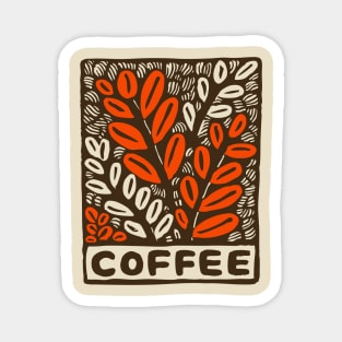 Coffee Plant Folk Art Magnet