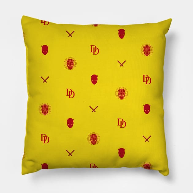 Daredevil Yellow Pattern Pillow by CraftyMcVillain