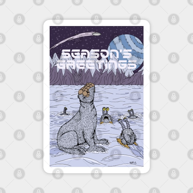 A Midwinter's Night on Ertrixia Season's Greetings Magnet by AzureLionProductions