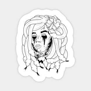Medusa line art | sketch | tattoo Magnet