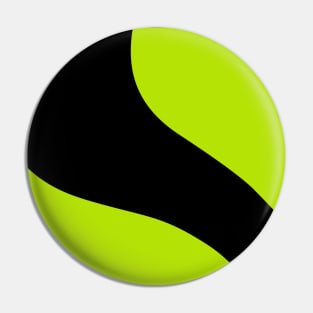 Simple Waves in Black and Lime Green Pin