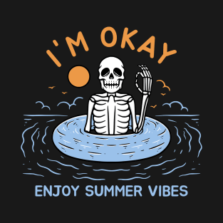 Skull Swimming in Summer T-Shirt