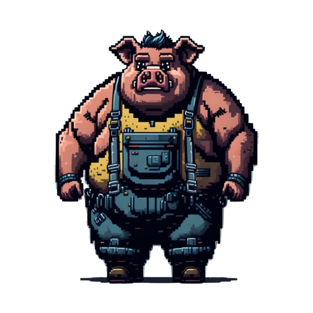 8-Bit Pig Video Game Character by Trip Tank