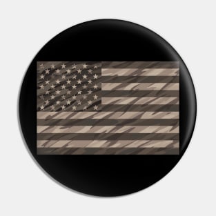 Patriotic Desert Tan Camo USA Flag Pin