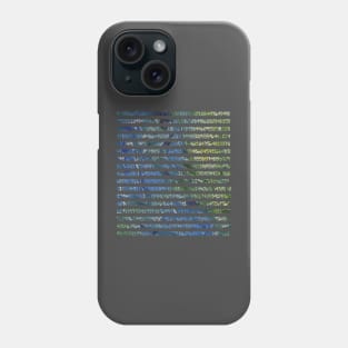 Digits of Pi (Green & Blue on Grey Background) Phone Case