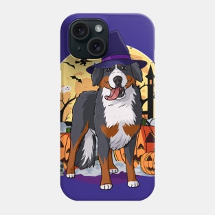 Bernese Mountain Dog Witch Happy Halloween Phone Case