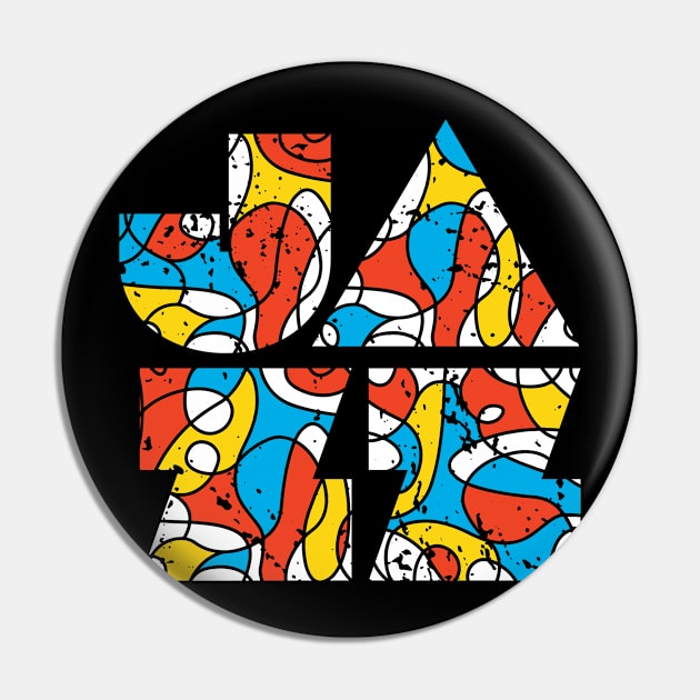 Jazz Typographic Creative Colorful Style Pin by jazzworldquest