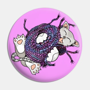 Kitty Cat Kitten & Ball of Yarn Pin