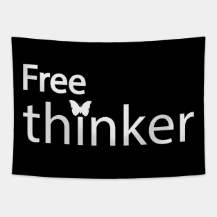 Free thinker artistic text design Tapestry