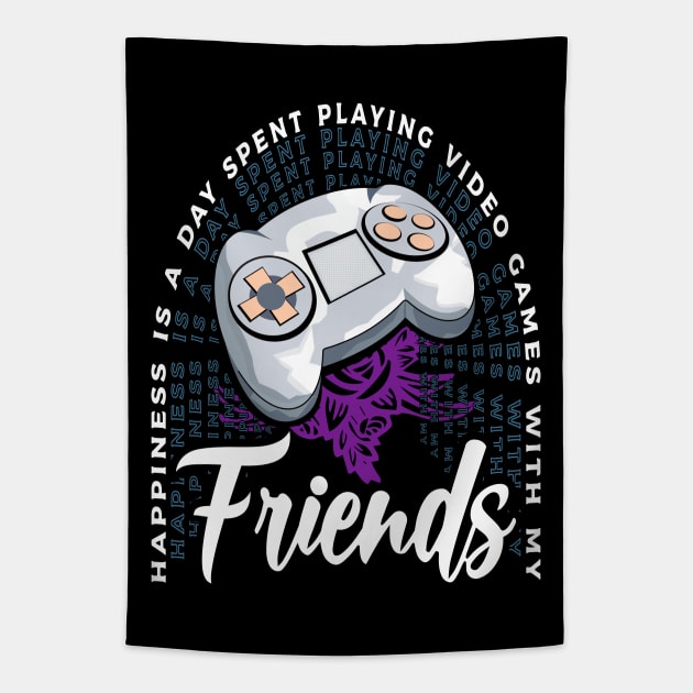 Playing Video Games With My Friends Console Gaming Tapestry by JaussZ