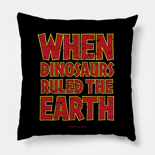 When Dinosaurs Ruled The Earth Pillow by avperth