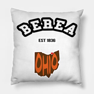 🐶 Berea Ohio Strong, Brown and Orange Map, Est 1836, City Pride Pillow