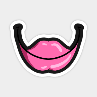 Big Pink Lips Smile - Face Mask Magnet