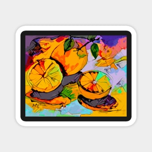 Abstract Oranges Juicy Summer Design Magnet