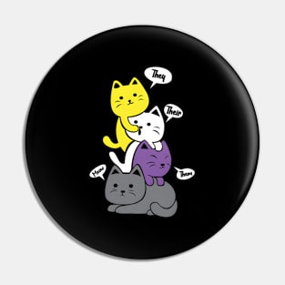 Nonbinary They Their Them Meow Non-Binary Flag Kawaii Pin