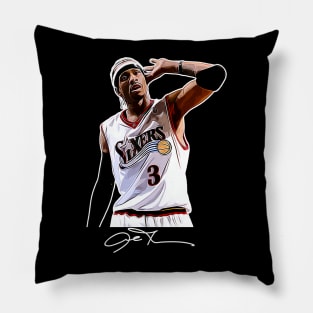 Allen Iverson The Answer Basketball Signature Vintage Retro 80s 90s Bootleg Rap Style Pillow