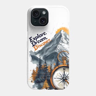 Hiking and outdoors - Explore Dream Discover Sticker Phone Case