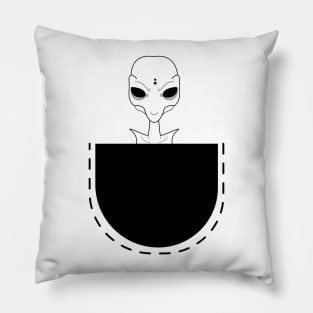 Alien in pocket Pillow