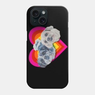 Super cute Shiz Tzus on a rainbow heart! Phone Case