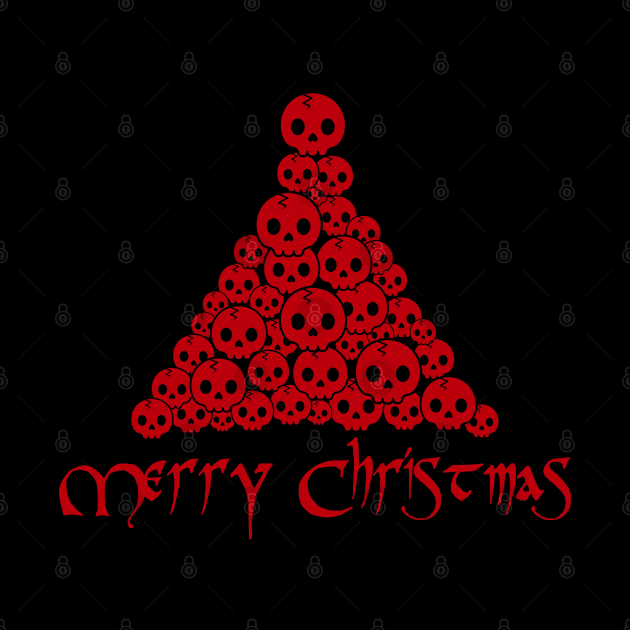 Merry Christmas Skull Tree for Goths by Wanderer Bat