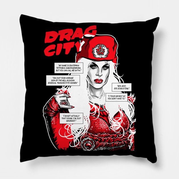 Drag City - Katya Pillow by GillesBone