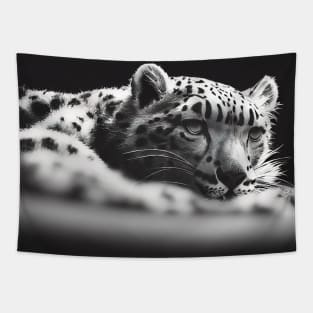 Tired Cute leopard lying down Tapestry