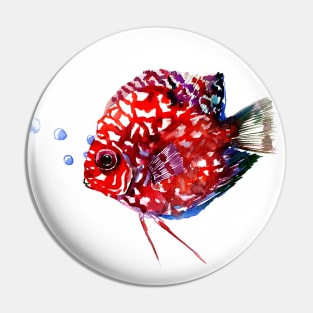 Discus Coral Red Aquarium Fish Pin