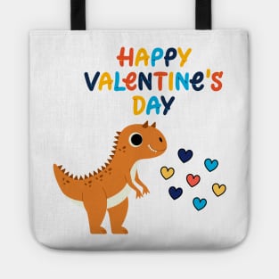 Happy Valentines Day Dinosaur Tote