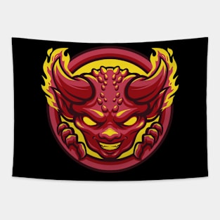 HELL KID HEAD MASCOT Tapestry