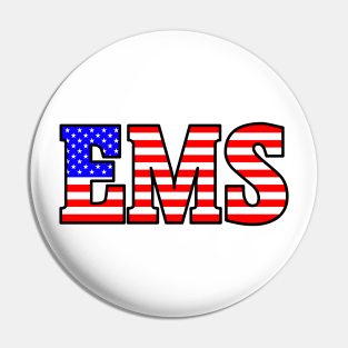 EMS - Serif style in USA flag colors Pin