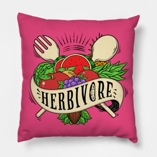 "Herbivore" go veg people Pillow