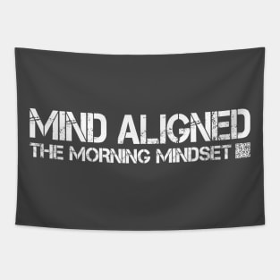 Mind Aligned - Let the world know you're ready to go for Jesus - white text on darker shirts Tapestry