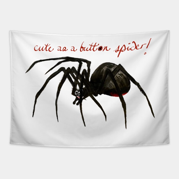 Cute as a Button Spider! Tapestry by michdevilish