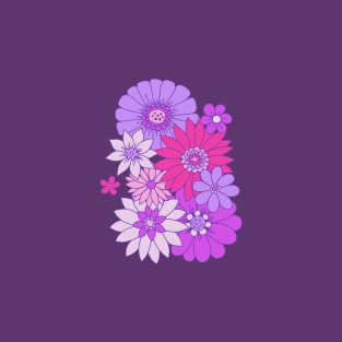 Retro Daisy Floral - Purple Dreams T-Shirt