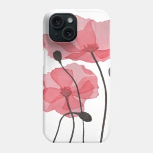 Poppy Floral Watercolor Phone Case